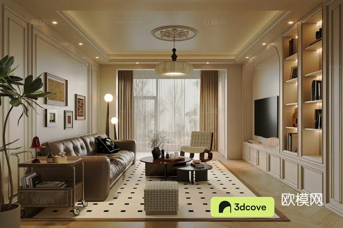 French retro living room