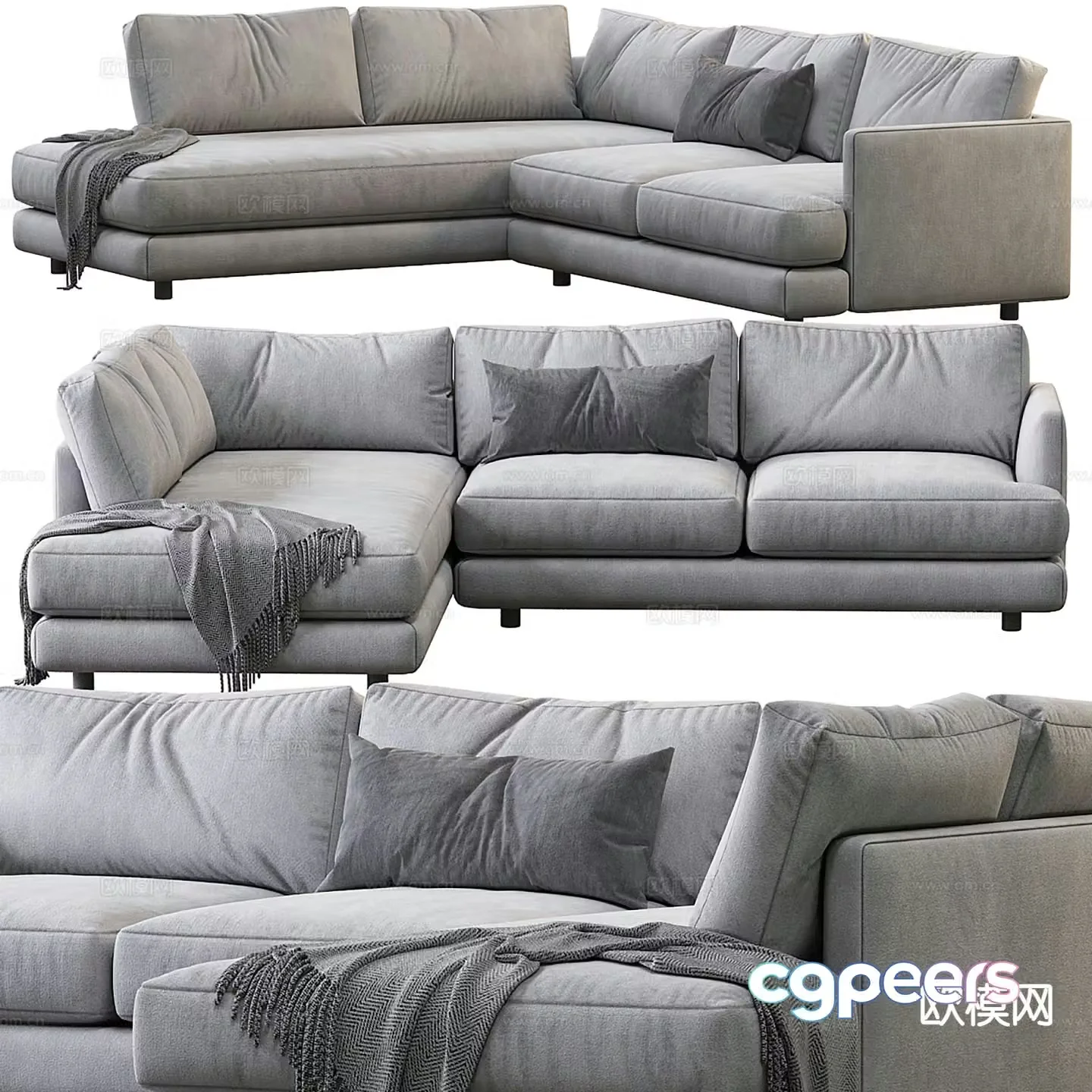 Haven corner sofa multi-person sofa 3d model
