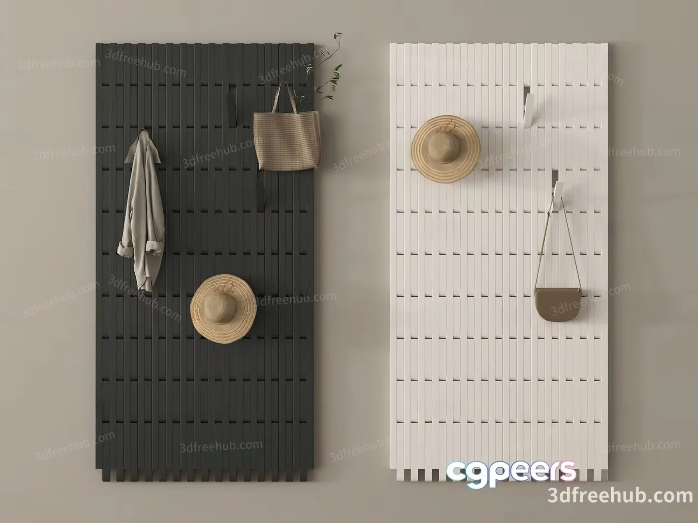 Cozy Neutral-Colored Wall Decor 3D Model – 20939 – VRAY Render