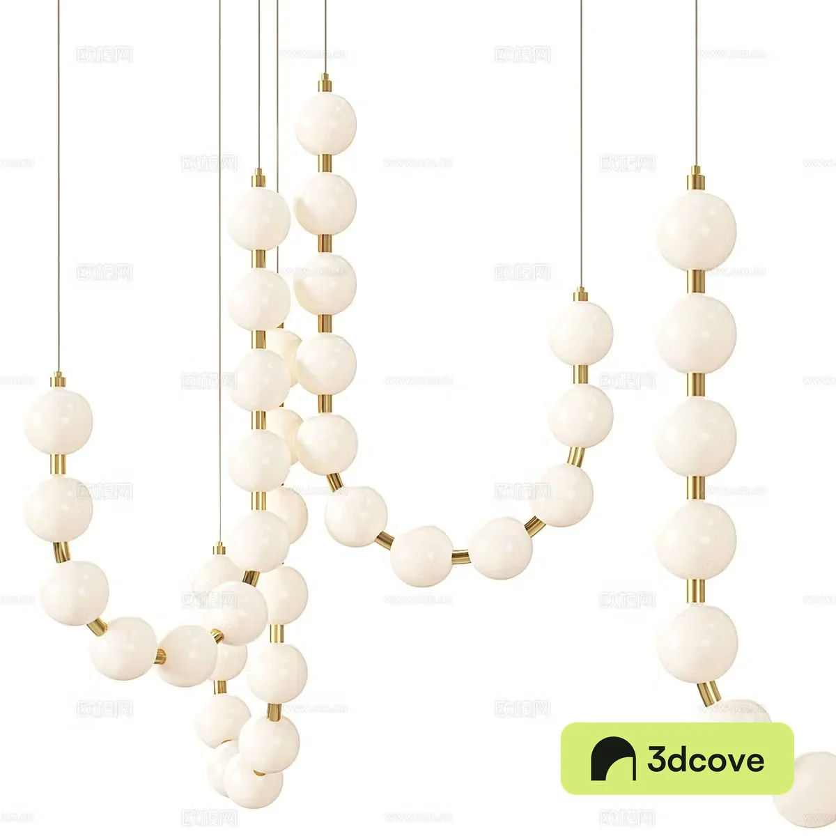 New Chinese style light luxury glass pearl series chandeliers