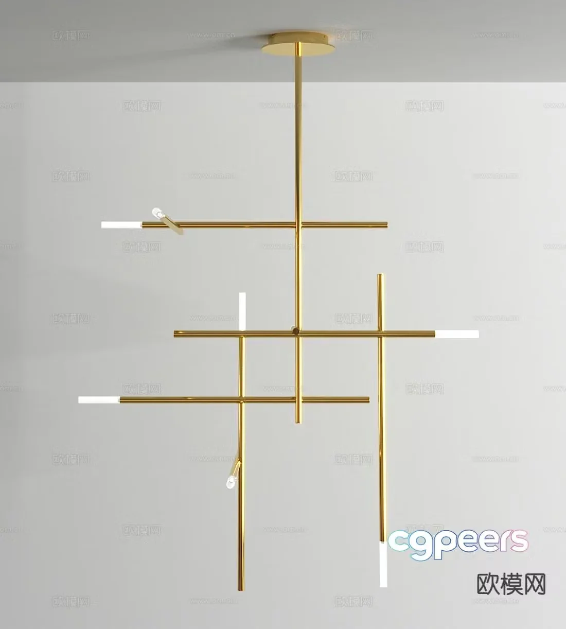 Light luxury chandelier stick chandelier 3d model