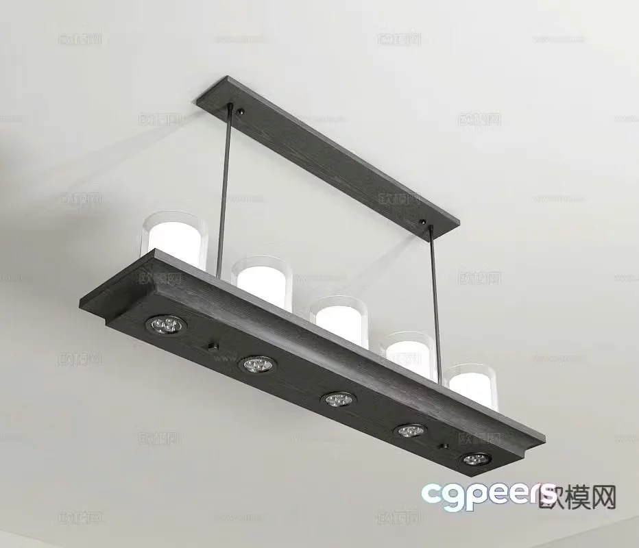 3D model of straight chandelier