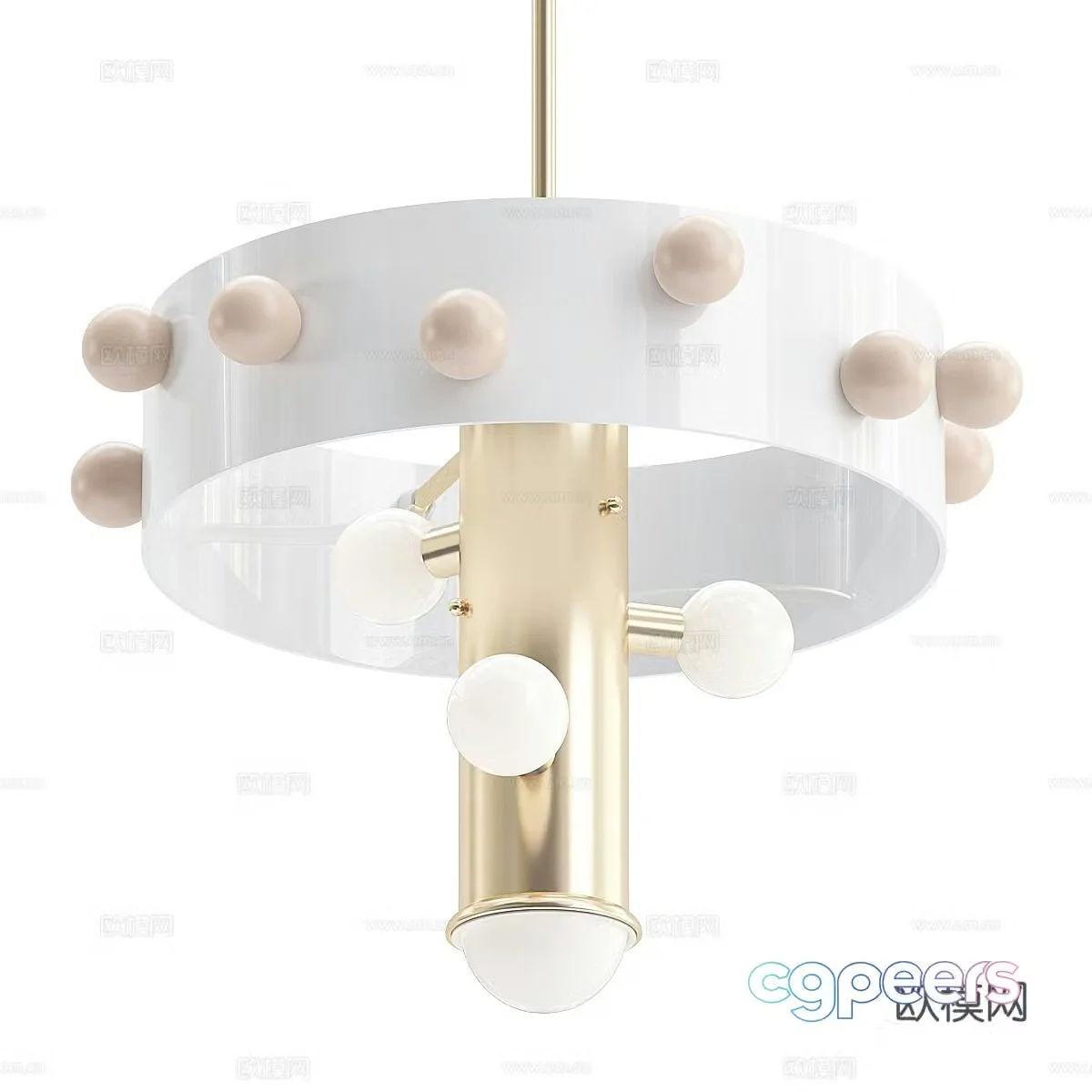 Light luxury chandelier art chandelier 3d model