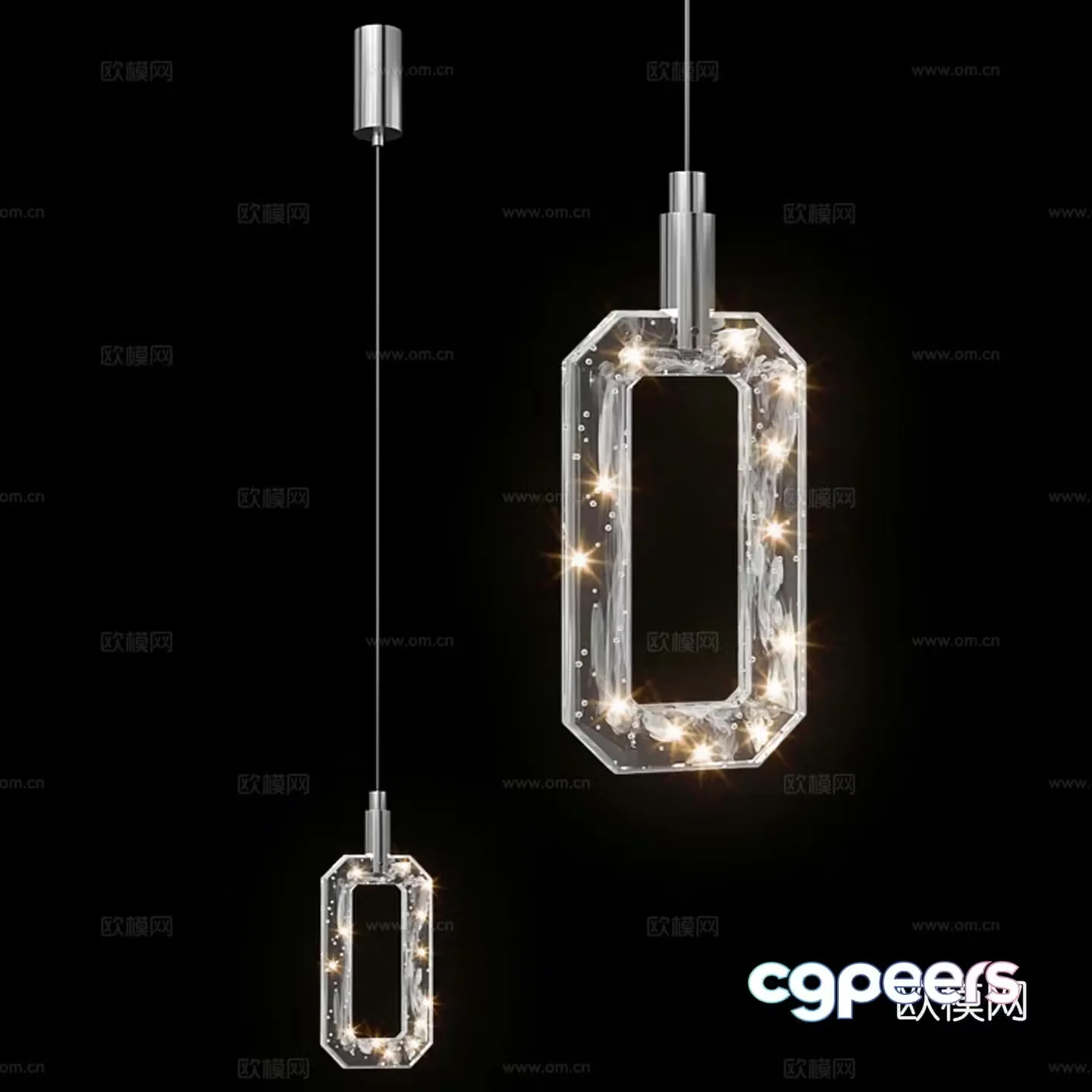 Italian light luxury glass chandelier bedside chandelier small chandelier bar chandelier crystal chandelier 3d model