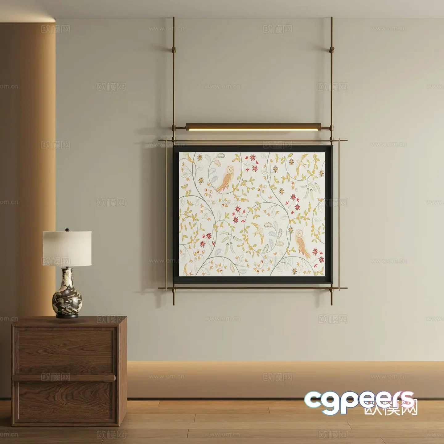 Modern boom decorative painting 3d model