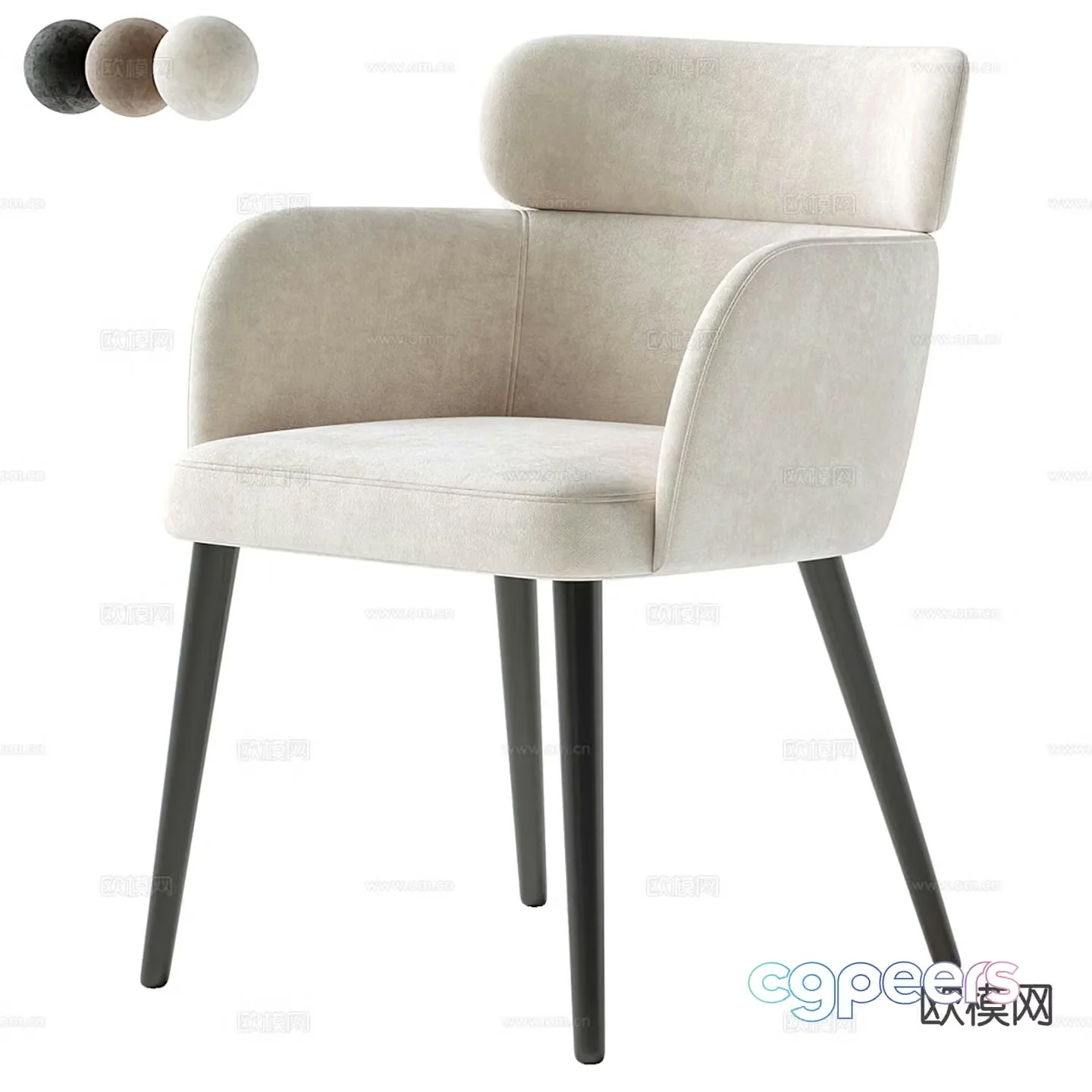 Modern chair dining chair 3d model