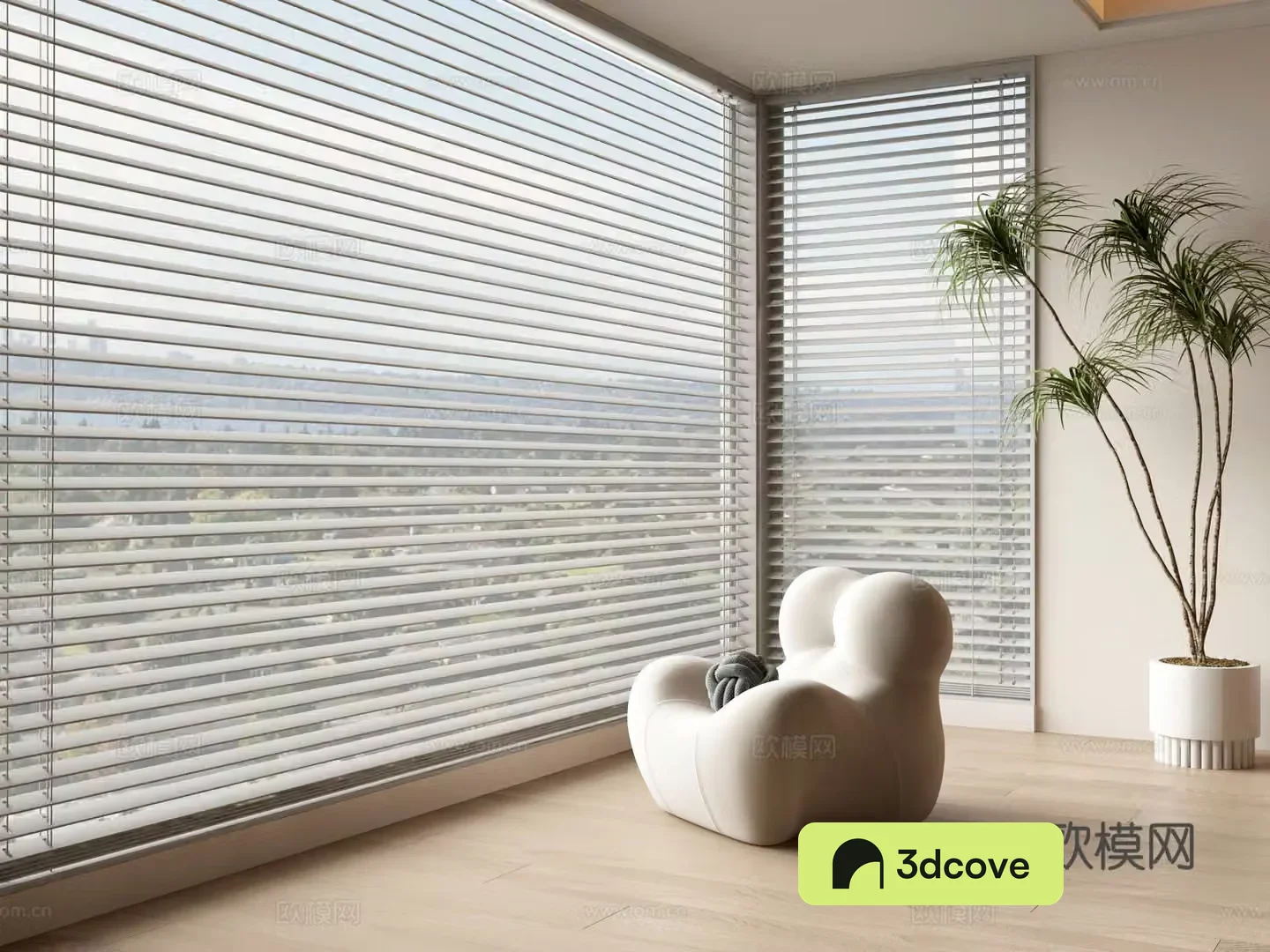 Modern curtains Venetian blinds lazy sofa