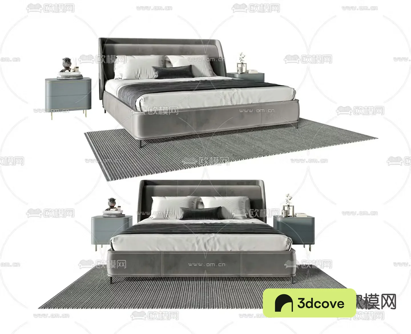 Premium gray double bed