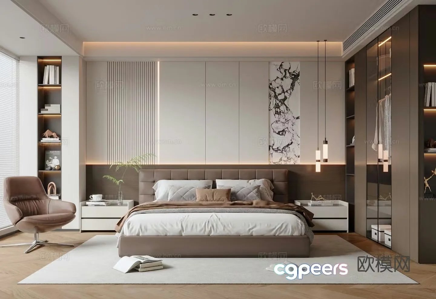 Italian style bedroom master bedroom 3d model