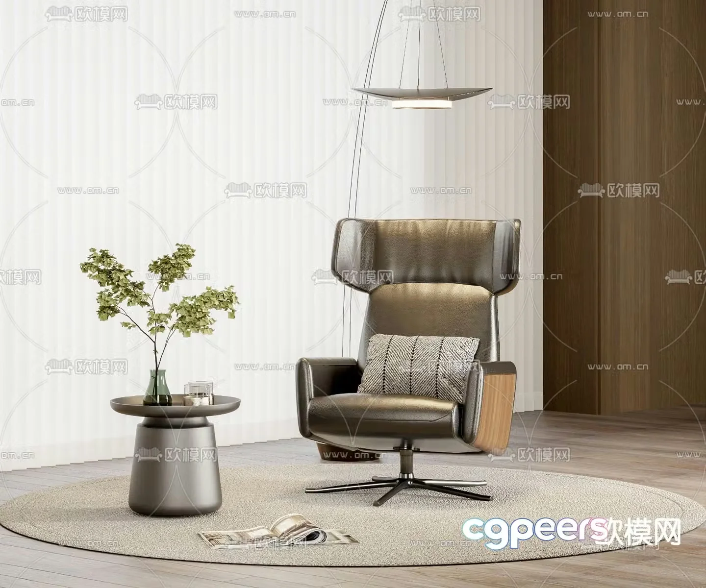 Executive chair boss chair office leisure chair 3d model