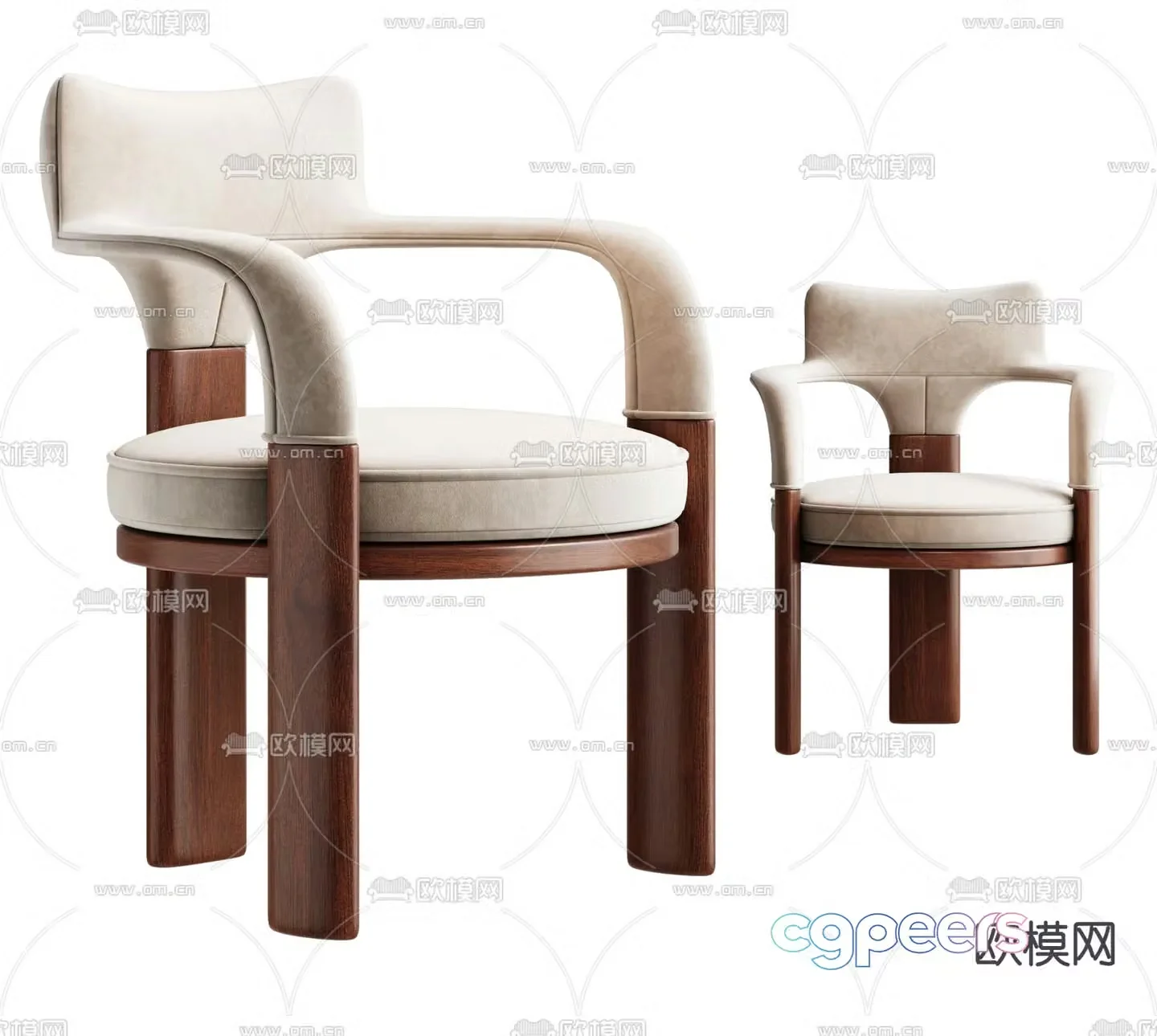 Medieval style dining chair single chair leisure chair 3d model