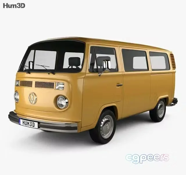 3ds Max Free – Volkswagen Transporter (T2) Passenger Van 1972