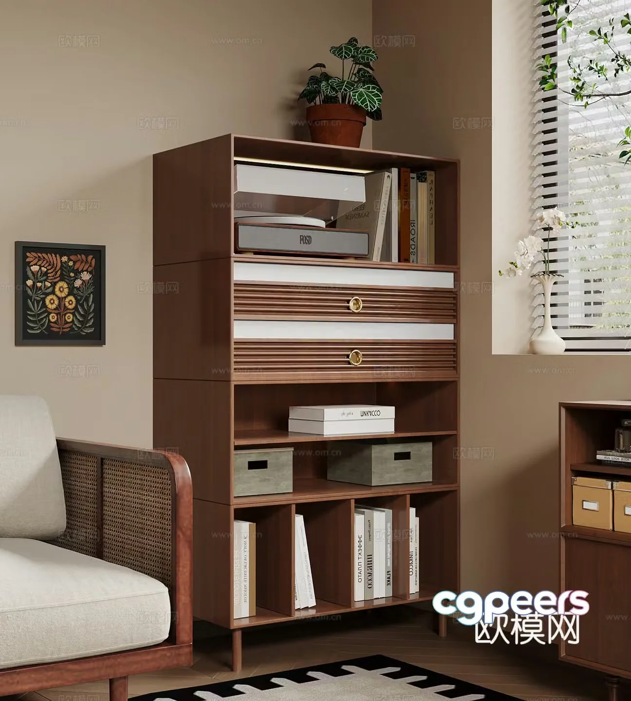 Storage cabinet ancient storage cabinet side cabinet 3D model