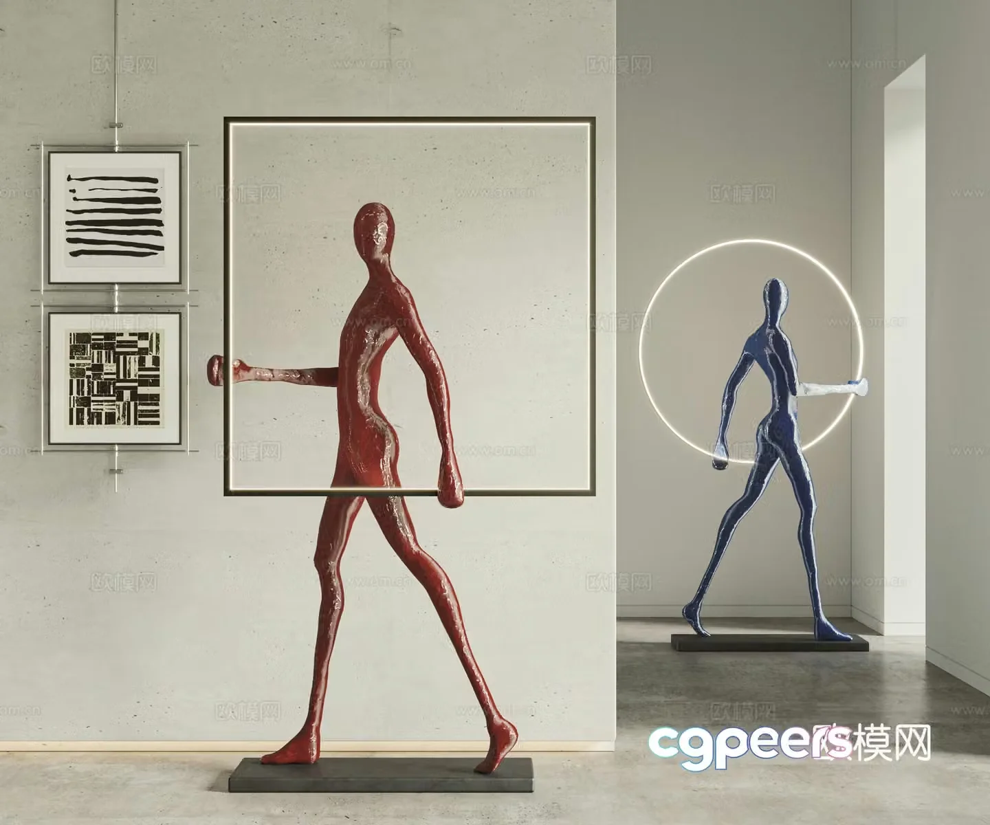 Modern sculpture combination 3d model
