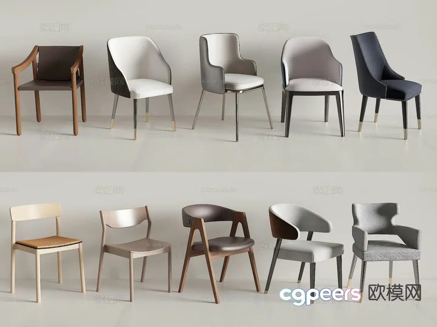 Modern chair dining chair 3d model