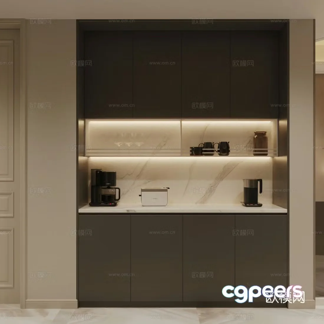 Modern minimalist sideboard finished sideboard simple sideboard dining cabinet dining cabinet sideboard end view cabinet 3D model