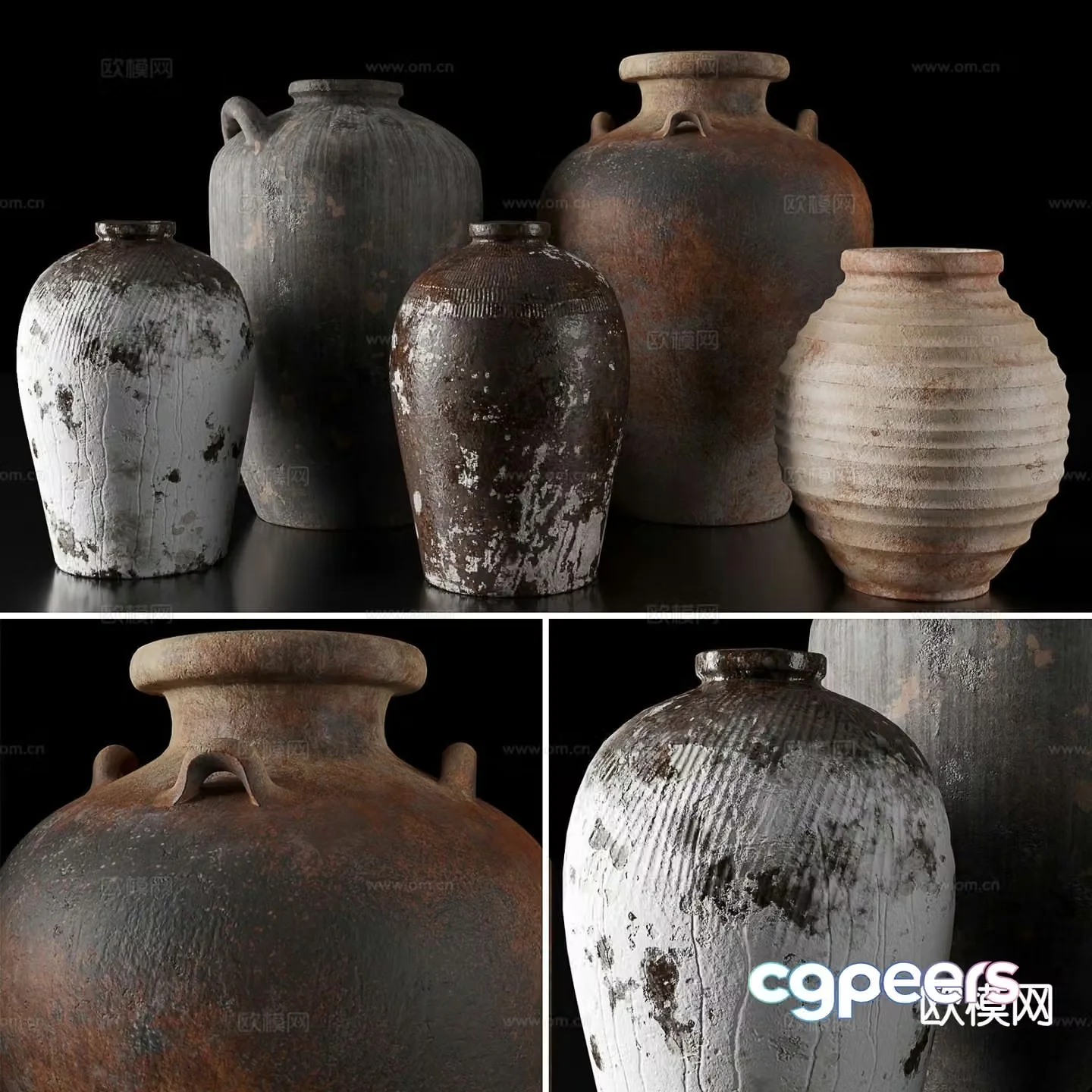 Wabi-sabi pottery pot earthen pot earthen pot 3d model