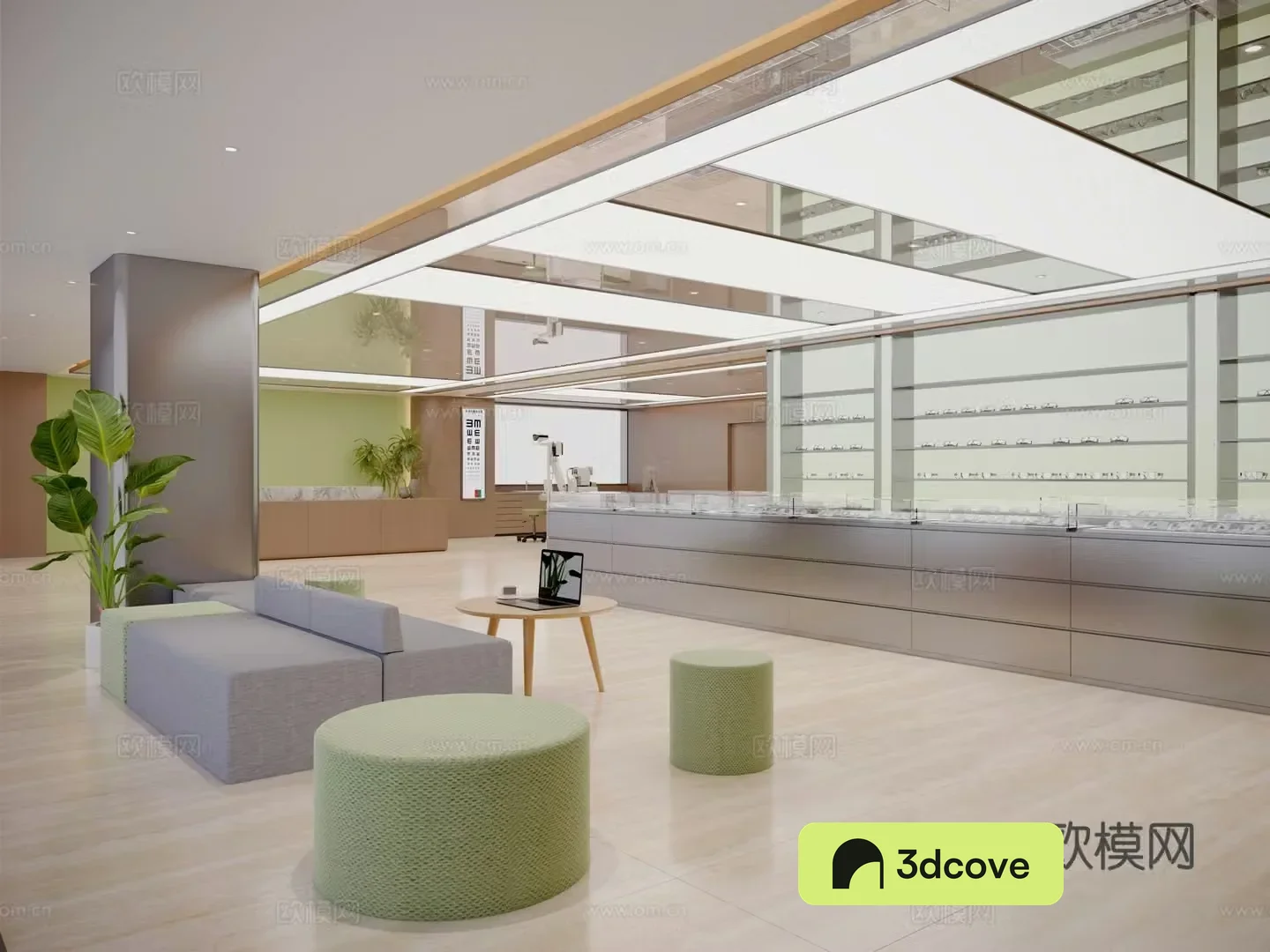 Modern ophthalmology eyewear store
