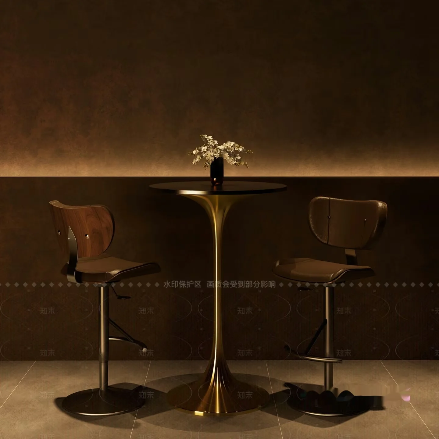 Modern Bar Setting 3D Model – 354 – VRAY Render