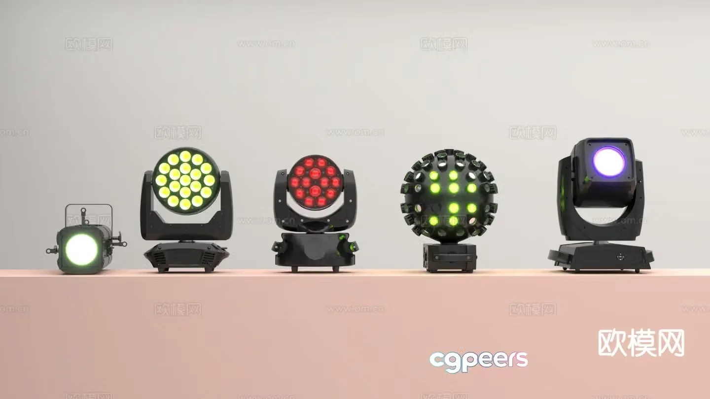Stage lamp Spotlight Beam lamp Face light LED lamp Light ball 3D model