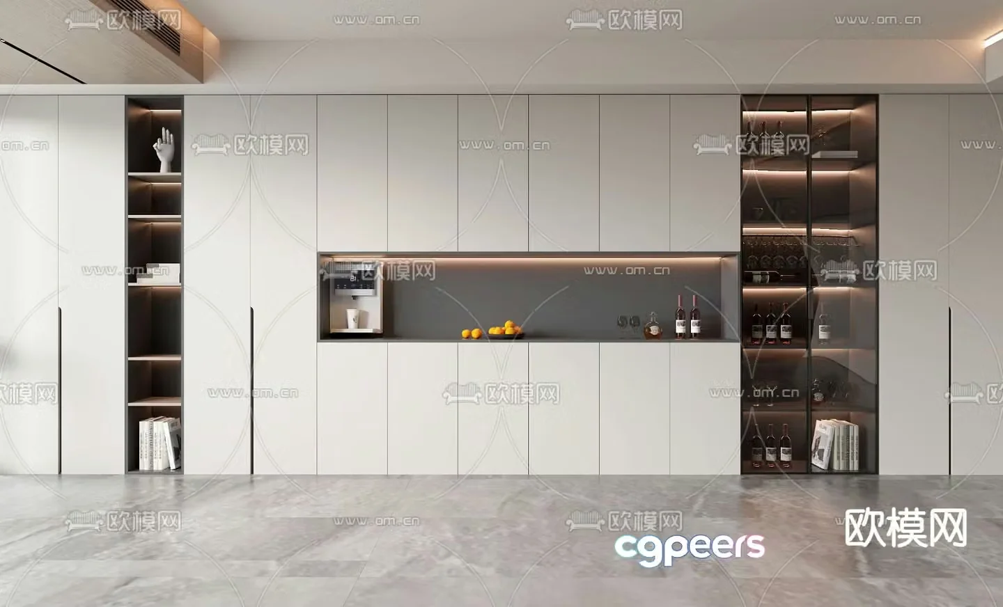 Modern wine cabinet sideboard 3d model