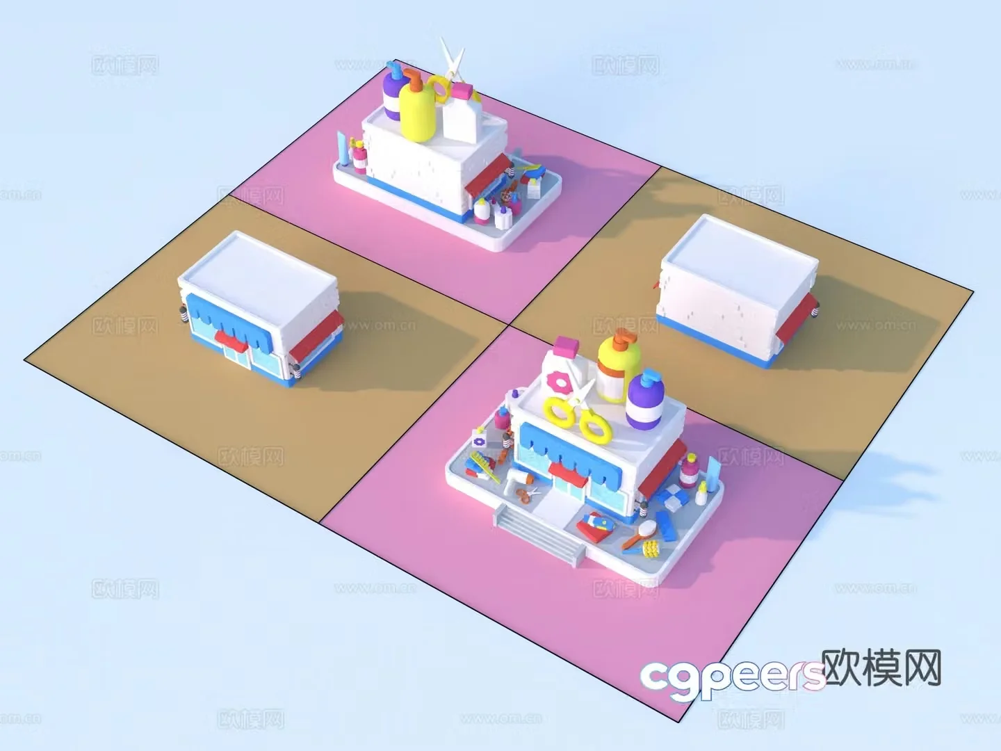Cartoon toys building block doll 3d model