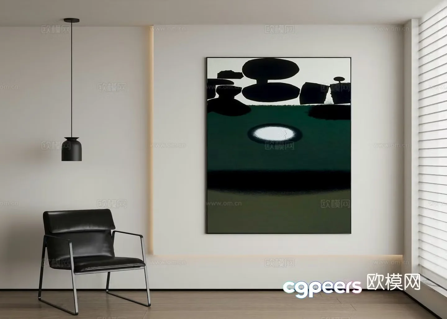 Modern abstract painting decorative painting 3d model