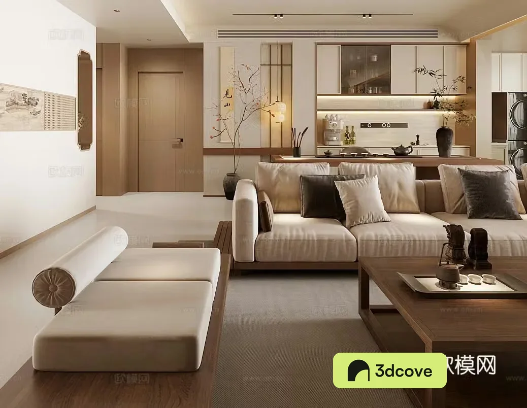Middle style living room Song style aesthetic 3D model