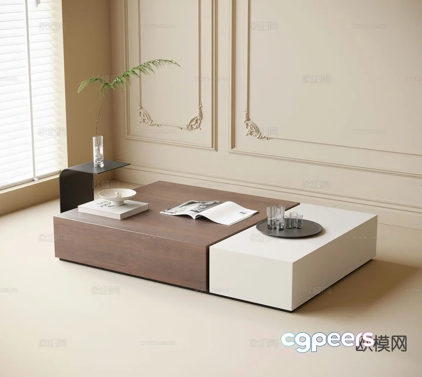 Modern coffee table Square coffee table 3D model