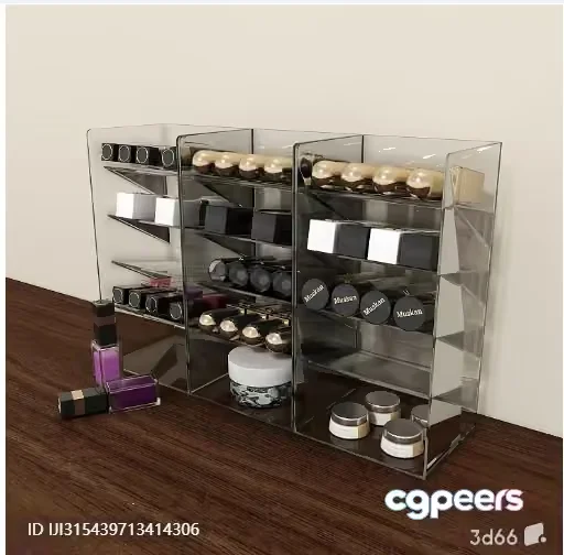 Clear Acrylic Makeup Organizer 3D Model – 7687 – VRAY Render