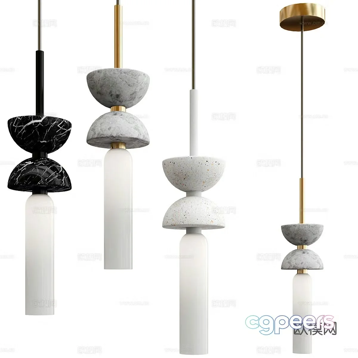 New Chinese style light luxury Kyoto decorative chandelier 3d model