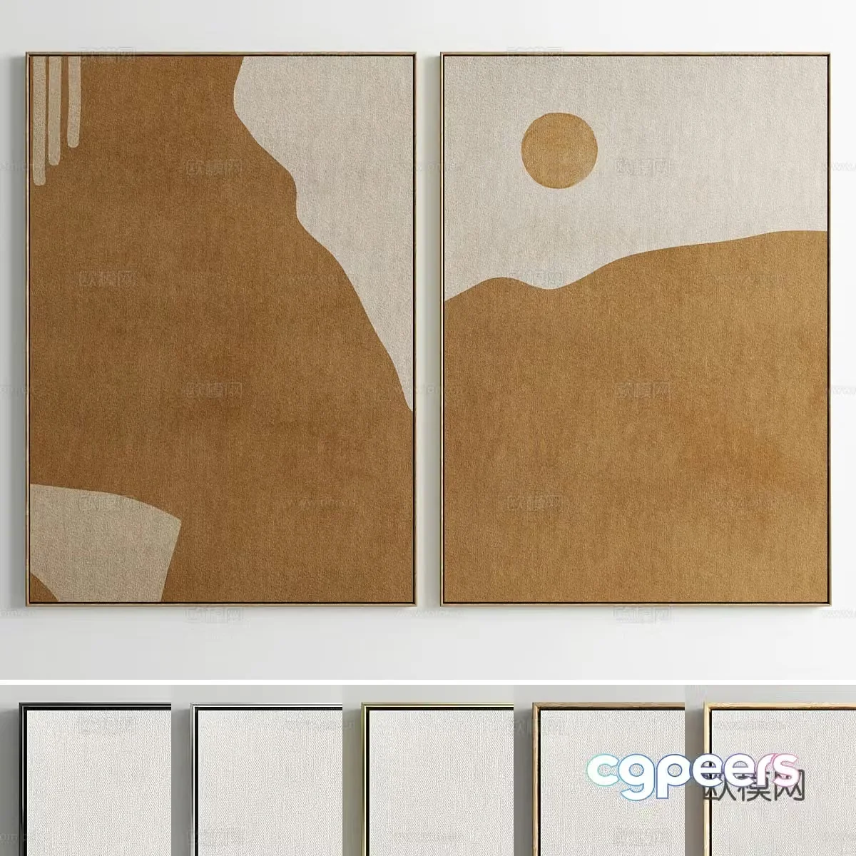 New Chinese style hanging painting 3D model