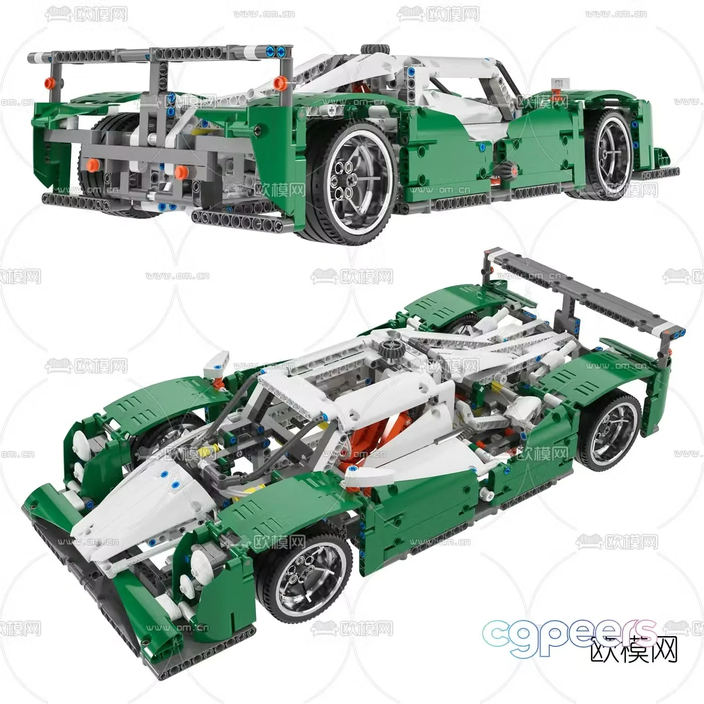 Modern lego racing toy 3d model