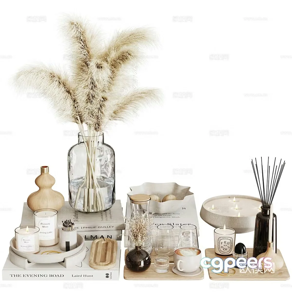 New Chinese light luxury jewelry ornaments combination 3D model