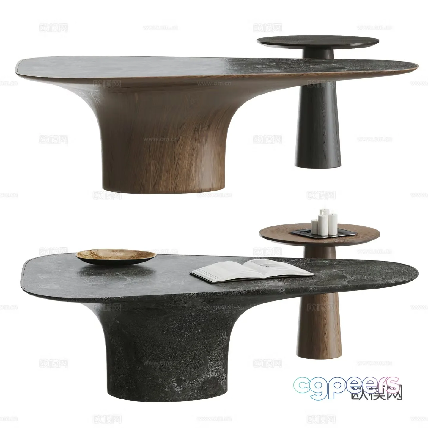 BAXTER modern coffee table combination stone coffee table special shape coffee table marble coffee table 3D model