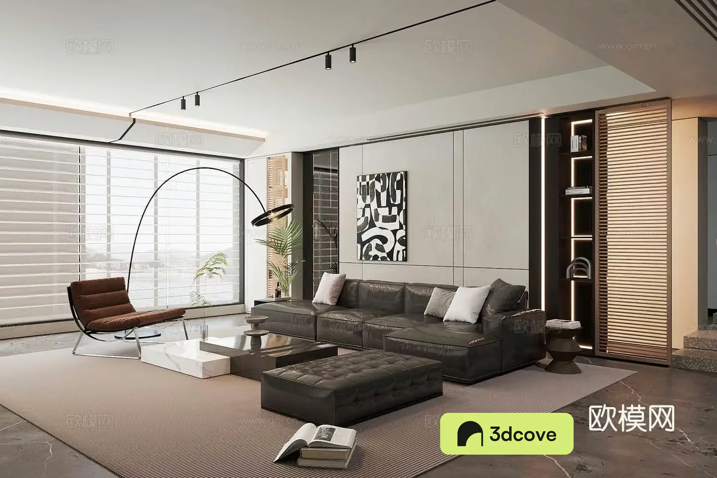 Modern home living room sofa coffee table combination module sofa TV wall background wall light luxury