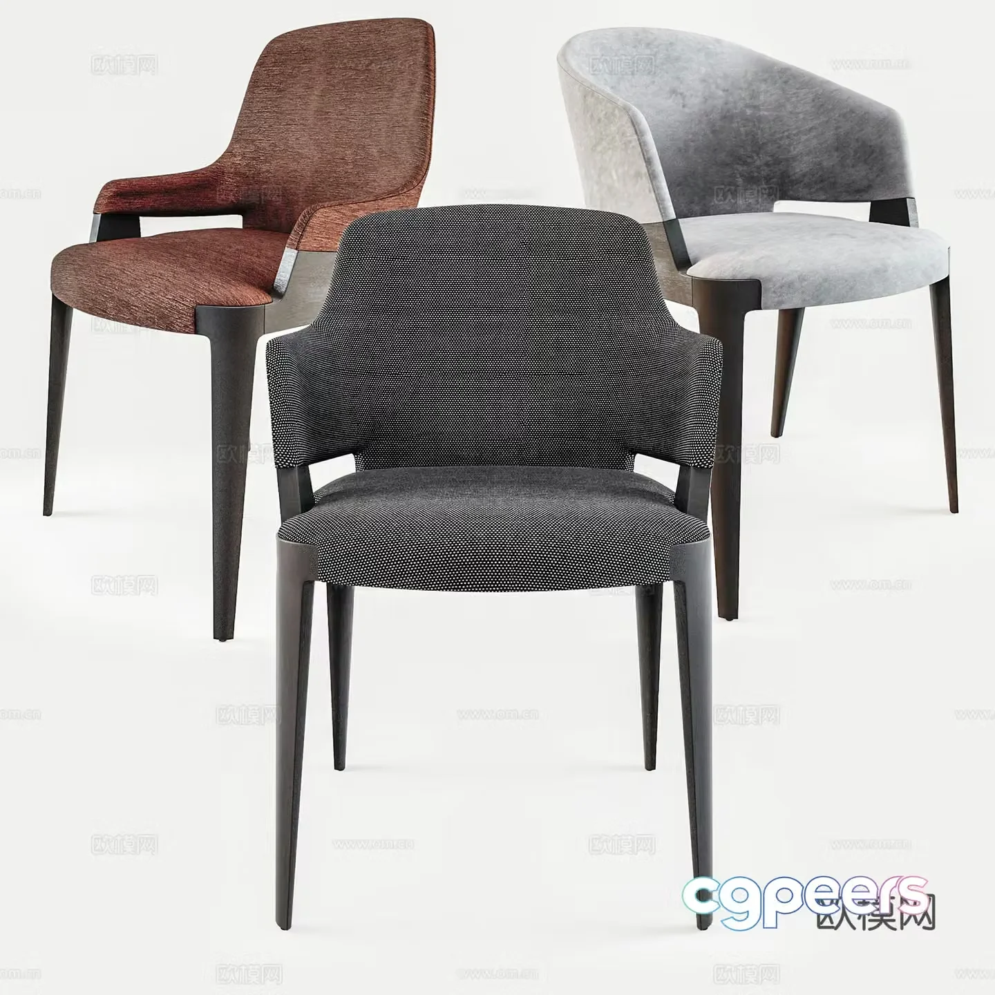 Modern leisure chair cloth chair leather chair book chair dining chair single chair 3d model
