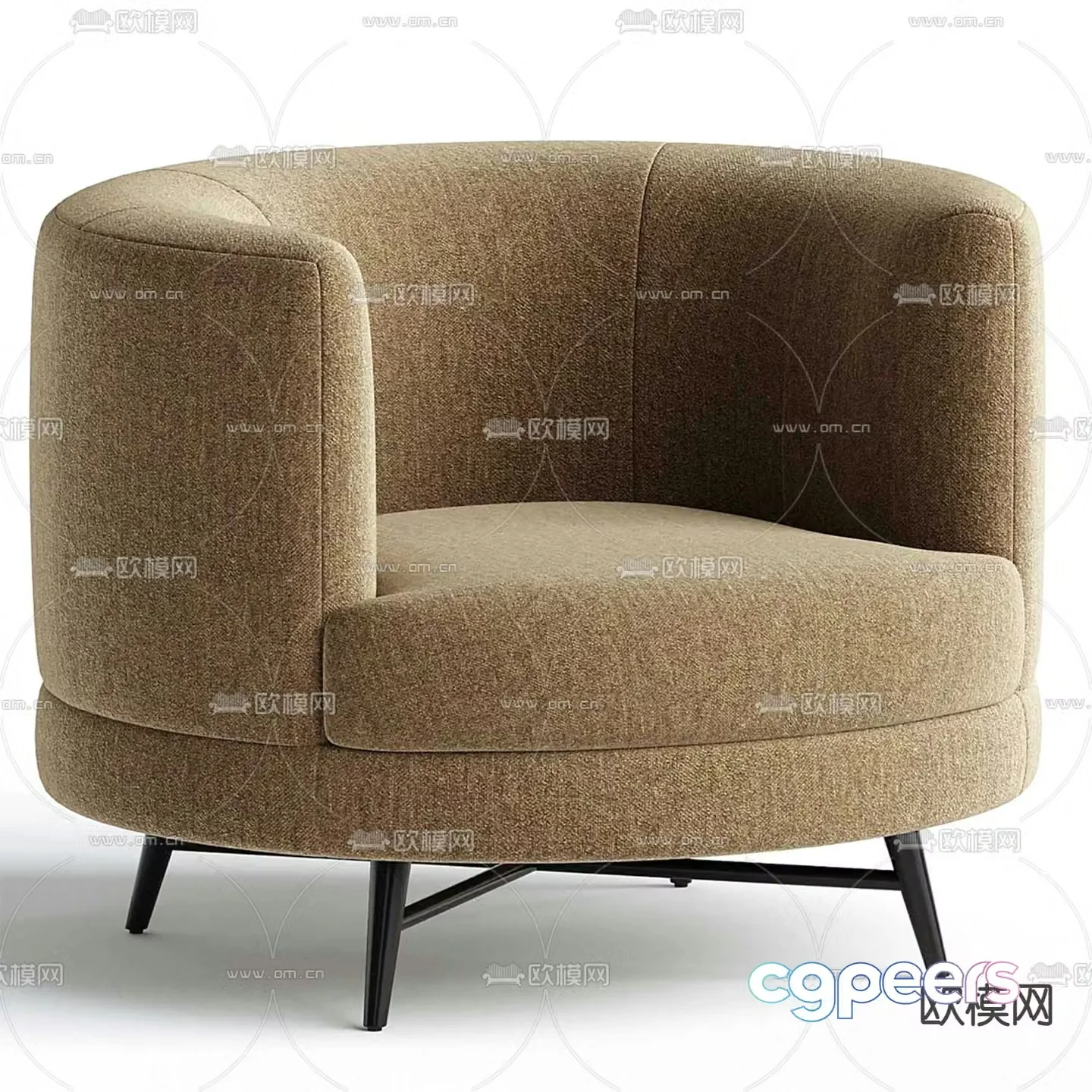 Carmela modern fabric sofa 3d model