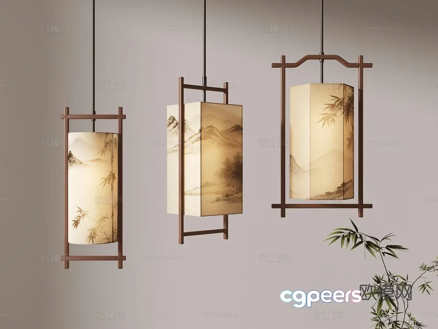 New Chinese chandelier 3D model