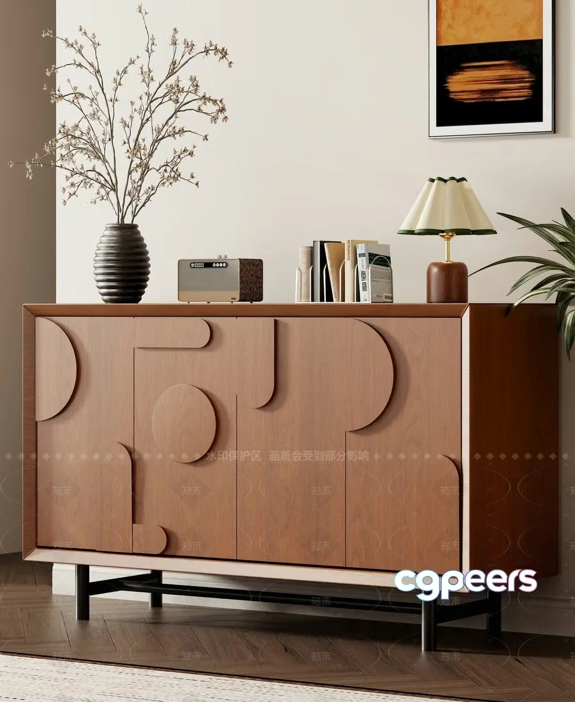 Mid-Century Modern Sideboard 3D Model – 811 – VRAY Render
