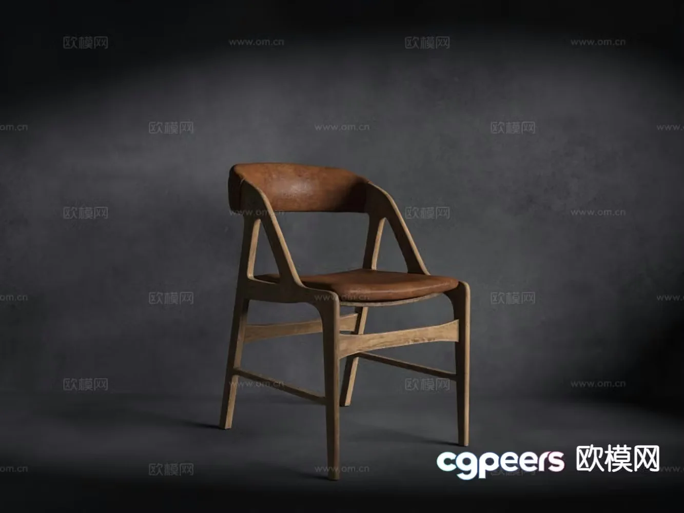 New Chinese style single chair solid wood chair tea chair leisure chair 3d model