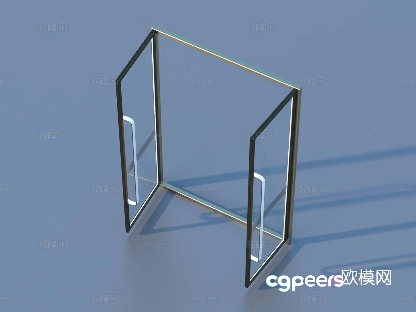 Door Door Glass Door Flat Pushing Door 3D Model