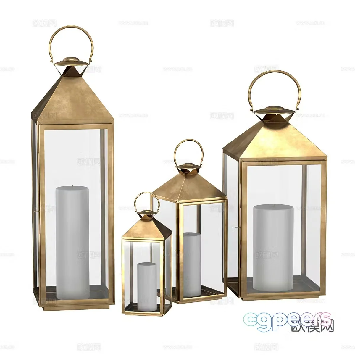 New Chinese style light luxury outdoor lantern decorative lamp 3D model