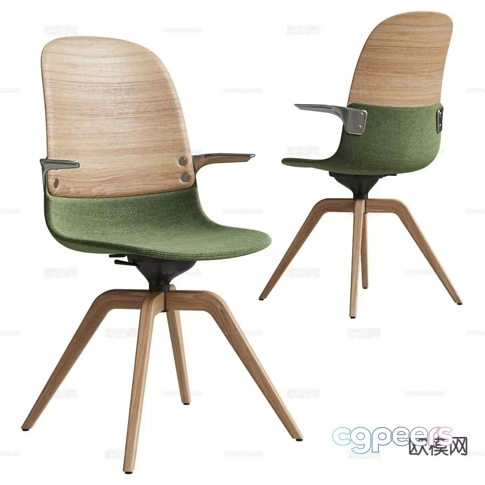 Modern single chair dining chair 3d model