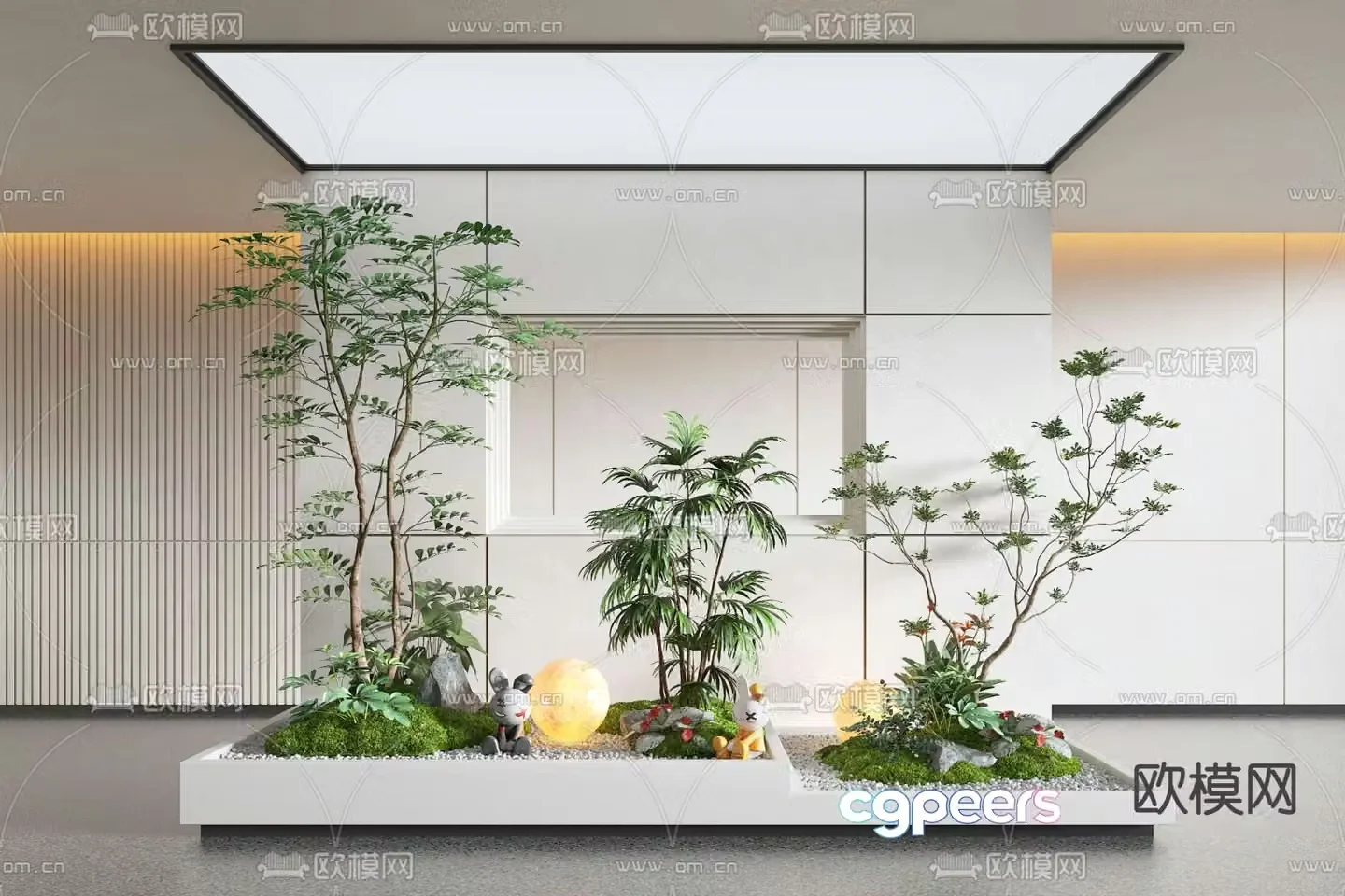 Indoor landscape landscaping green plant landscape 3d model