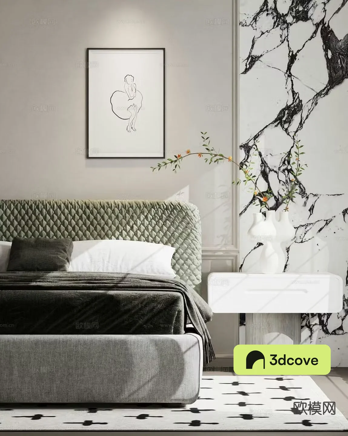 Modern double bed