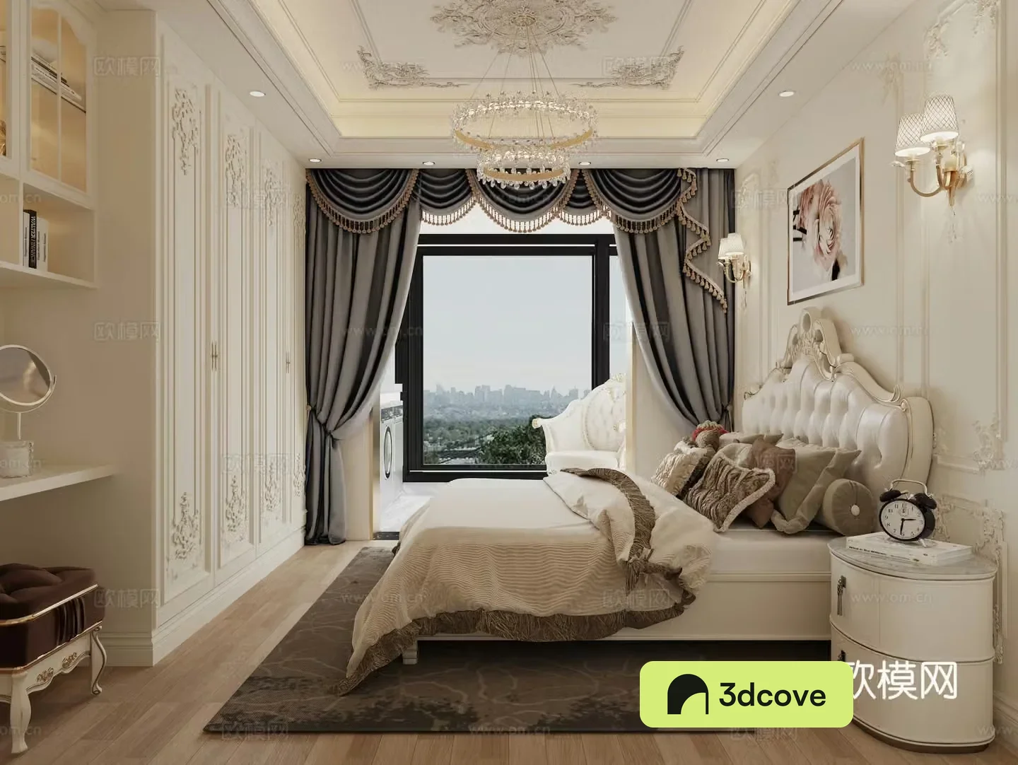 European style home bedroom