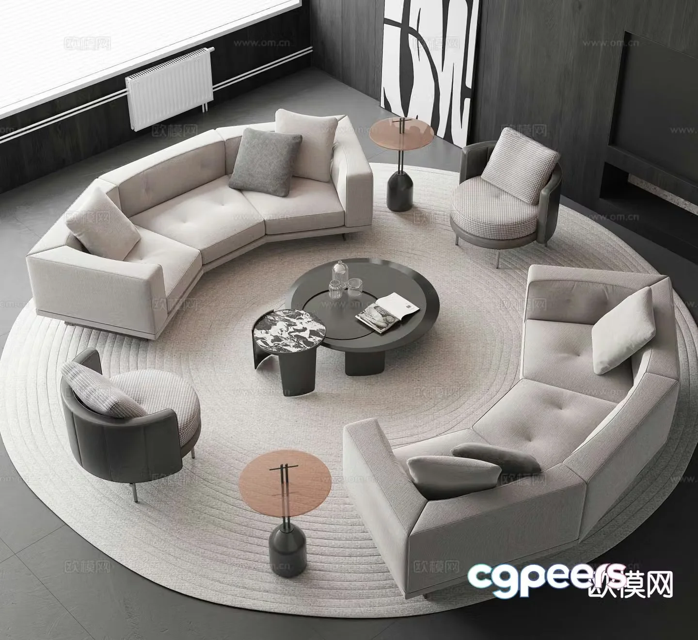 Modern sectional sofa 3d model