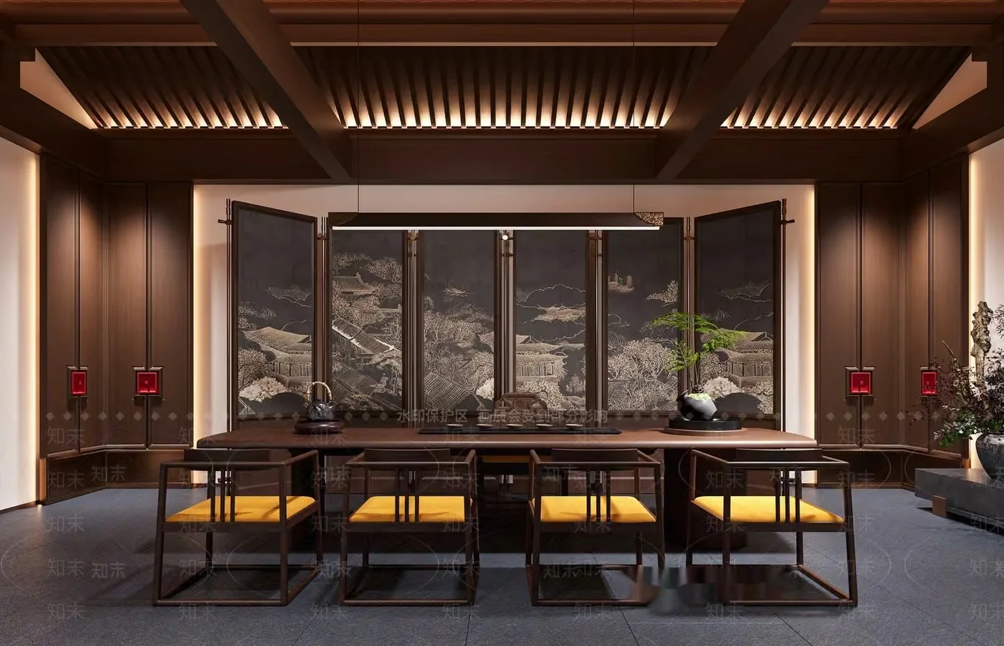 A Modern Dining Room 3D Model – 17186 – VRAY Render