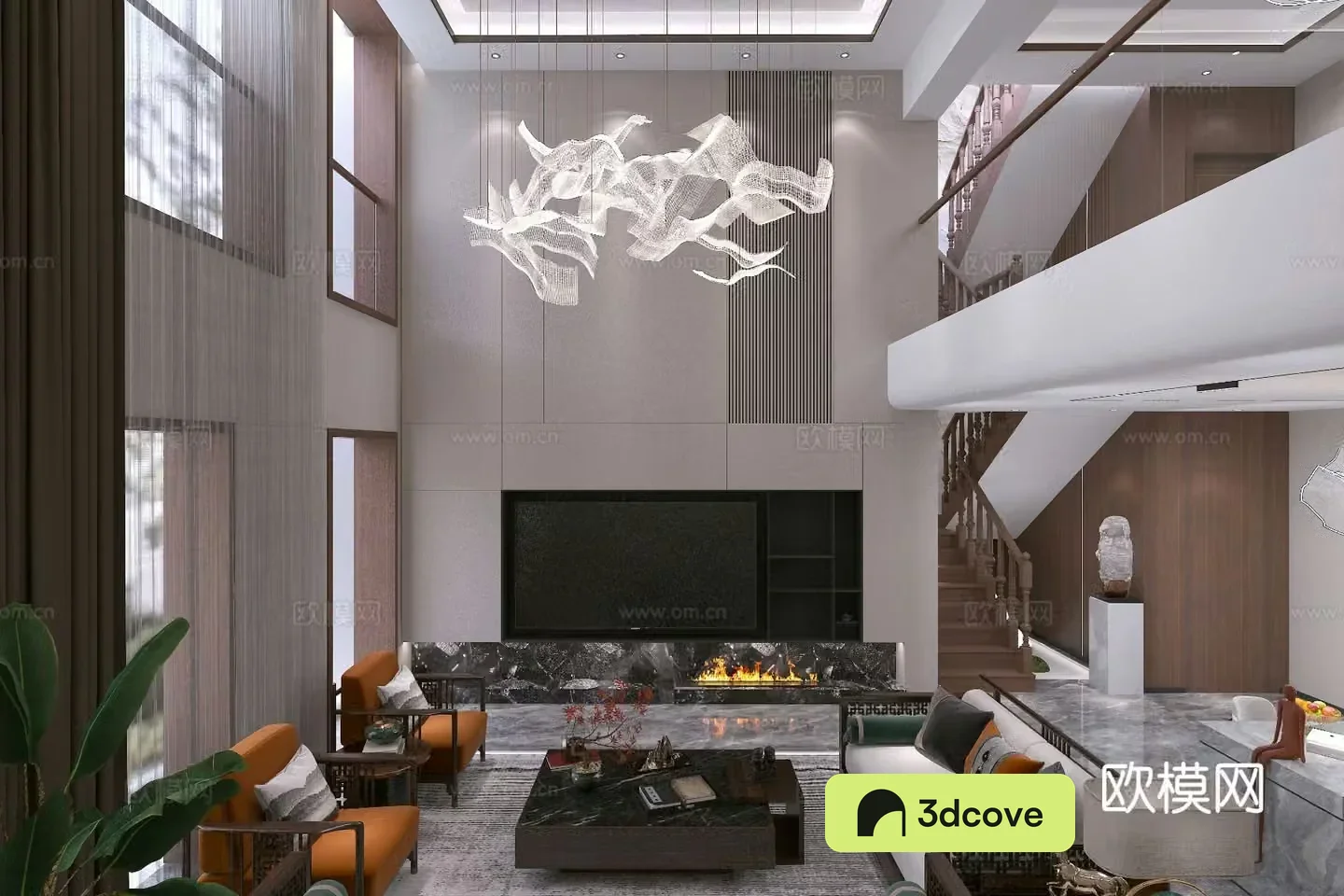 Villa living room villa hollow